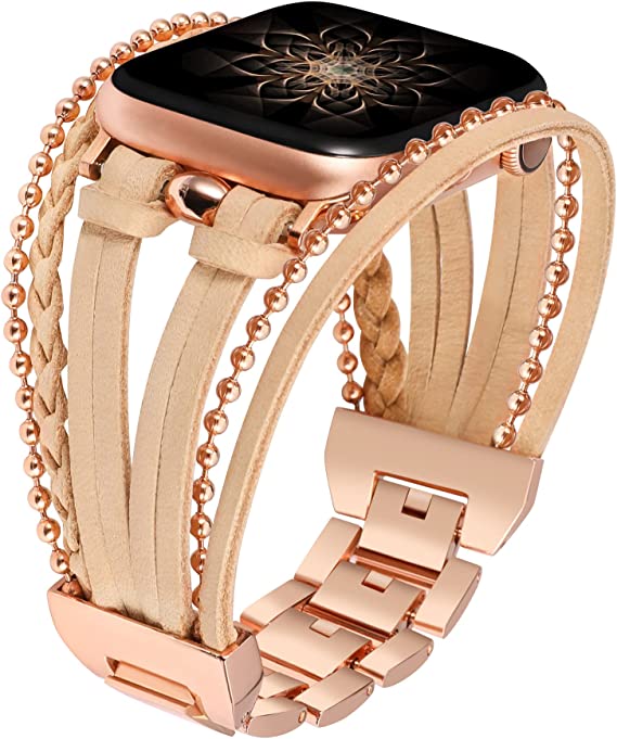 Punk Style Leather Apple Watch Band Women Cool –