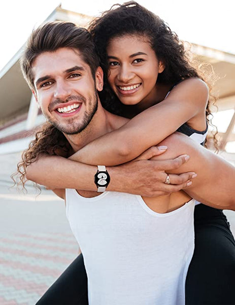 Floral Engraved Silicone Band 20mm Compatible with Samsung Galaxy Watch 4 Band 40mm 44mm/Watch 3 41mm/Active 2 Watch Bands 40mm 44mm/Watch 4 Classic 42mm 46mm, Sport Soft Smartwatch Strap for Women