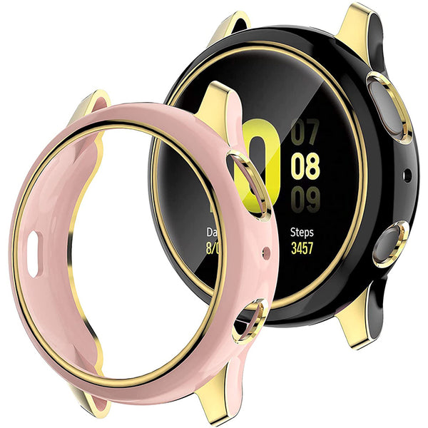 Wearlizer 2 Packs Samsung Galaxy Watch Active 2 Screen Protector Case 40mm,Full Cover Hard PC Protective Bumper Case