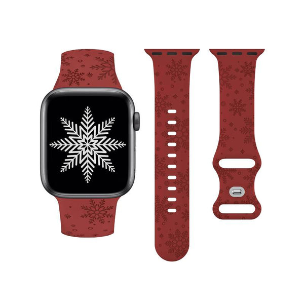 Wearlizer Christmas Snowflakes Engraved Band Compatible with Apple Watch Band 41/38/40/42/45/44/46/49mm Cute Strap Soft Silicone Sport Replacement Band for iWatch Ultra Series 10/9/8/7/6/5/4/3/2/1/SE