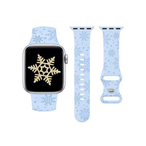 Wearlizer Christmas Snowflakes Engraved Band Compatible with Apple Watch Band 41/38/40/42/45/44/46/49mm Cute Strap Soft Silicone Sport Replacement Band for iWatch Ultra Series 10/9/8/7/6/5/4/3/2/1/SE