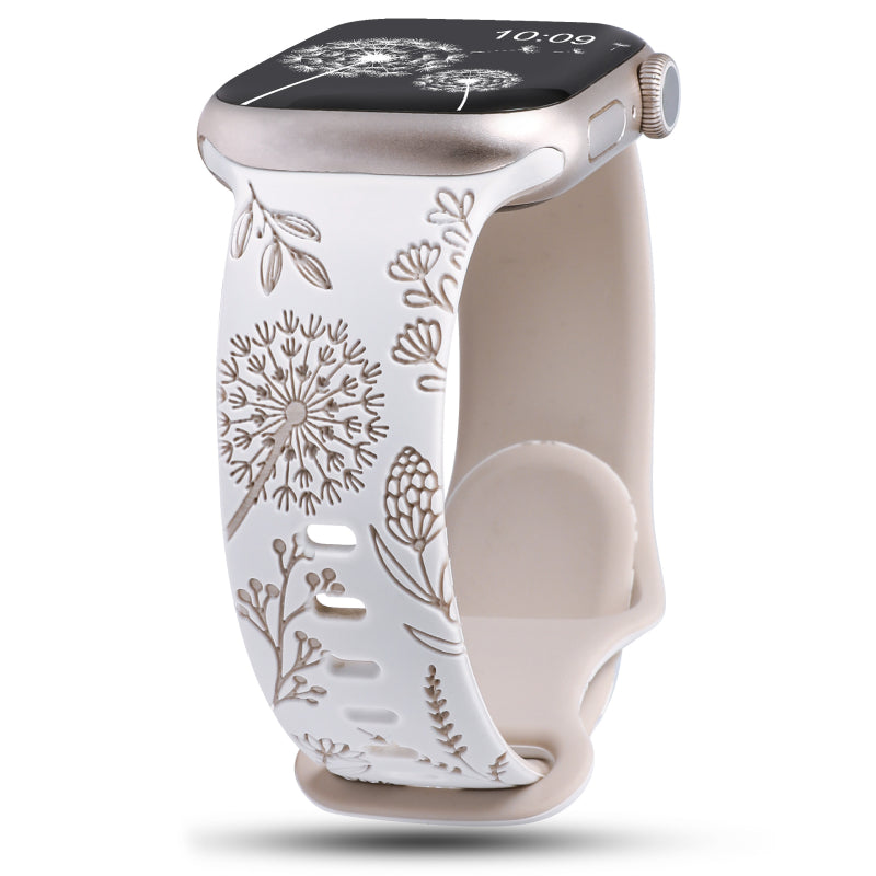 Engraved Silicone Apple Watch Band Personalized Custom Engraved