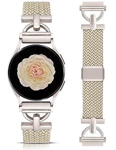 Wearlizer Braided Magnetic Band Compatible with Samsung Galaxy Watch 7 6 5 4 FE Active 2 40mm 44mm/Watch 6 4 Classic 43mm 47mm 42mm 46mm/Watch 5 Pro 45mm Bands,20mm Stretchy Elastic Nylon Strap Women