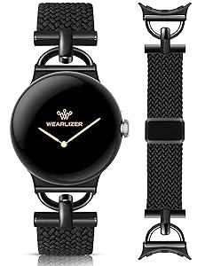 Wearlizer Braided Magnetic Band Compatible with Google Pixel Watch 4/3 41mm/Pixel Watch 2/1 Designer D-Shape Stretchy Elastic Nylon Breathable Sport Strap for Women Men
