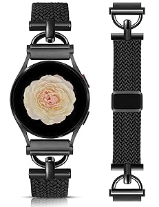 Wearlizer Braided Magnetic Band Compatible with Samsung Galaxy Watch 7 6 5 4 FE Active 2 40mm 44mm/Watch 6 4 Classic 43mm 47mm 42mm 46mm/Watch 5 Pro 45mm Bands,20mm Stretchy Elastic Nylon Strap Women