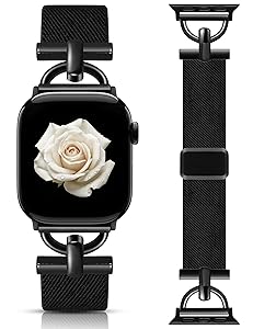 Wearlizer Magnetic Stretchy Band Compatible with Apple Watch Bands 42/46/38/40/41/44/45/49mm Women Men, Designer D-Shape Elastic Nylon Loop Strap for iWatch Series 11 10 9 8 7 6 5 4 SE/Ultra 3 2 1