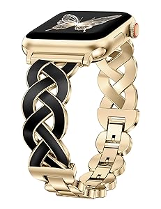 Wearlizer Metal Band Compatible with Apple Watch Bands Women 40/38/41/42/44/45/46/49mm, Dressy Enamel Stainless Steel Bracelet Celtic Knot Strap for iWatch Series 11 10 9 8 7 6 5 4 Ultra/SE 3 2 1