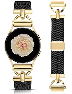 Wearlizer Braided Magnetic Band Compatible with Samsung Galaxy Watch 7 6 5 4 FE Active 2 40mm 44mm/Watch 6 4 Classic 43mm 47mm 42mm 46mm/Watch 5 Pro 45mm Bands,20mm Stretchy Elastic Nylon Strap Women