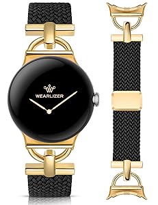 Wearlizer Braided Magnetic Band Compatible with Google Pixel Watch 4/3 41mm/Pixel Watch 2/1 Designer D-Shape Stretchy Elastic Nylon Breathable Sport Strap for Women Men