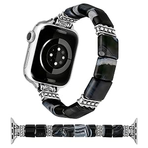 Wearlizer Beaded Stretch Bracelet Compatible with Apple Watch Bands 40/42/41/38 mm Women, Boho Handmade Natural Stone Strap for iWatch Series 11 10 9 8 7 6 5 4 3 2 1 SE/Ultra