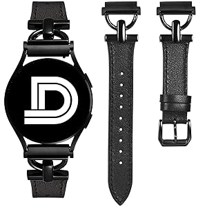 Wearlizer Leather Band Compatible with Samsung Galaxy Watch 7/6/5/4 Active 2 40mm/44mm, Classic 43mm/47mm, Pro 45mm, Classic 42mm/46mm, 3 41mm D-Shape 20mm Watch Band