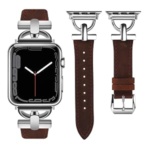 Wearlizer Dressy D-Shape Leather Compatible with Apple Watch