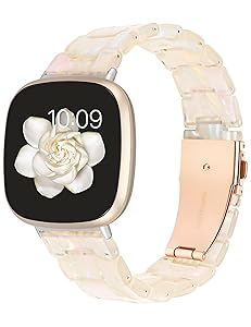 Wearlizer Resin Band Compatible with Fitbit Versa 4 Bands for Woman/Versa 3/Sense 2/Sense Bands Women Men, Cute Fashion Lightweight Wristband Strap Accessories
