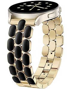 Wearlizer Metal Bracelet Compatible with Samsung Galaxy Watch 7 Band 6 5 4 Active 2 FE 40mm 44mm/Watch 6 4 Classic/5 Pro/3, 20mm Enamel Dressy Stainless Steel Strap for Samsung Watch Bands Women
