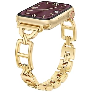 Wearlizer Compatible with Apple Watch Band 41/40/38/44/45/46/49/42mm Women, Dressy Stainless Steel Metal Jewelry Designer Gold Silver Chain Strap for iWatch Series 11 10 9 8 7 6 5 4 3 SE/Ultra 3 2 1