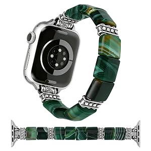 Wearlizer Beaded Stretch Bracelet Compatible with Apple Watch Bands 40/42/41/38 mm Women, Boho Handmade Natural Stone Strap for iWatch Series 11 10 9 8 7 6 5 4 3 2 1 SE/Ultra