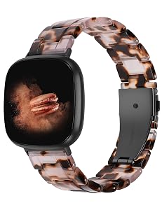 Wearlizer Resin Band Compatible with Fitbit Versa 4 Bands for Woman/Versa 3/Sense 2/Sense Bands Women Men, Cute Fashion Lightweight Wristband Strap Accessories