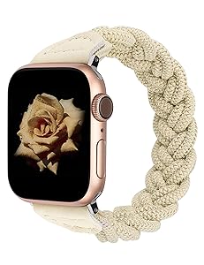 Wearlizer Apple Watch Bands Slim Elastic Braided Loop Strap Wristband Stretchy Woven