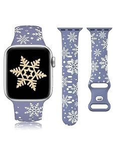 Wearlizer Xmas Snowflake Engraved Silicone for Apple Watch