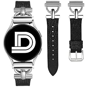 Wearlizer Leather Band Compatible with Samsung Galaxy Watch 7/6/5/4 Active 2 40mm/44mm, Classic 43mm/47mm, Pro 45mm, Classic 42mm/46mm, 3 41mm D-Shape 20mm Watch Band