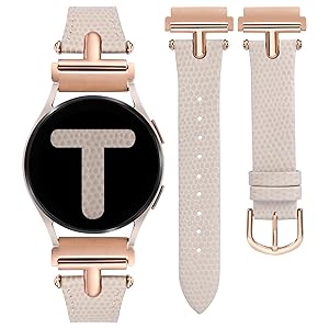 Wearlizer Leather Band Compatible with Samsung Galaxy Watch 5/4 Band 40mm 44mm/Watch 5 Pro 45mm/Watch 4 Classic 42mm 46mm, 20mm Watch Band Women with T-Shape Buckle for Active 2 40mm 44mm/Watch 3 41mm