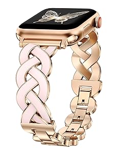 Wearlizer Metal Band Compatible with Apple Watch Bands Women 40/38/41/42/44/45/46/49mm, Dressy Enamel Stainless Steel Bracelet Celtic Knot Strap for iWatch Series 11 10 9 8 7 6 5 4 Ultra/SE 3 2 1