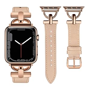 Wearlizer Dressy D-Shape Leather Compatible with Apple Watch