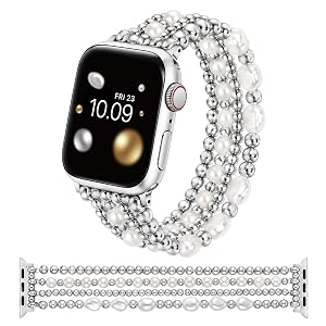 Wearlizer Gold Beaded Bracelet Compatible with Apple Watch Bands Women