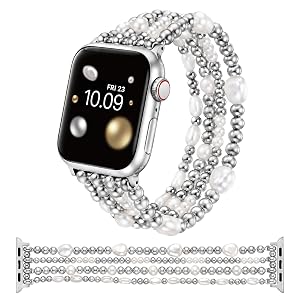 Wearlizer Gold Beaded Bracelet Compatible with Apple Watch Bands Women