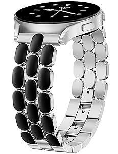 Wearlizer Metal Bracelet Compatible with Samsung Galaxy Watch 7 Band 6 5 4 Active 2 FE 40mm 44mm/Watch 6 4 Classic/5 Pro/3, 20mm Enamel Dressy Stainless Steel Strap for Samsung Watch Bands Women