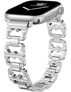 Wearlizer Compatible with Apple Watch Band 42/46/38/40/41/44/45/49mm Women, Dressy Pretty Stainless Steel Metal Strap Fancy Designer Link Bracelet for iWatch Series 11 10 9 8 7 6 5 4 3 SE/Ultra 3 2 1