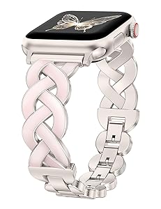 Wearlizer Metal Band Compatible with Apple Watch Bands Women 40/38/41/42/44/45/46/49mm, Dressy Enamel Stainless Steel Bracelet Celtic Knot Strap for iWatch Series 11 10 9 8 7 6 5 4 Ultra/SE 3 2 1