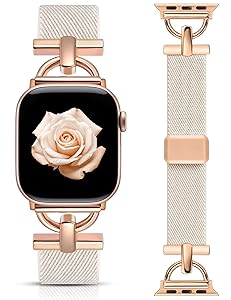 Wearlizer Magnetic Stretchy Band Compatible with Apple Watch Bands 42/46/38/40/41/44/45/49mm Women Men, Designer D-Shape Elastic Nylon Loop Strap for iWatch Series 11 10 9 8 7 6 5 4 SE/Ultra 3 2 1