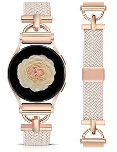 Wearlizer Braided Magnetic Band Compatible with Samsung Galaxy Watch 7 6 5 4 FE Active 2 40mm 44mm/Watch 6 4 Classic 43mm 47mm 42mm 46mm/Watch 5 Pro 45mm Bands,20mm Stretchy Elastic Nylon Strap Women
