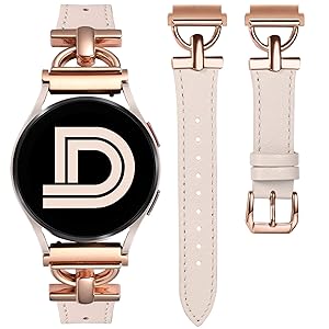 Wearlizer Leather Band Compatible with Samsung Galaxy Watch 7/6/5/4 Active 2 40mm/44mm, Classic 43mm/47mm, Pro 45mm, Classic 42mm/46mm, 3 41mm D-Shape 20mm Watch Band