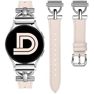 Wearlizer Leather Band Compatible with Samsung Galaxy Watch 7/6/5/4 Active 2 40mm/44mm, Classic 43mm/47mm, Pro 45mm, Classic 42mm/46mm, 3 41mm D-Shape 20mm Watch Band
