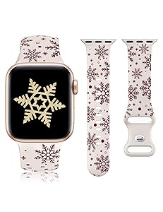 Wearlizer Xmas Snowflake Engraved Silicone for Apple Watch