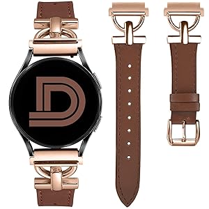 Wearlizer Leather Band Compatible with Samsung Galaxy Watch 7/6/5/4 Active 2 40mm/44mm, Classic 43mm/47mm, Pro 45mm, Classic 42mm/46mm, 3 41mm D-Shape 20mm Watch Band