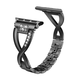 Wearlizer Apple Watch Bands Rhinestone Stainless Bling X-Link Metal Bracelet