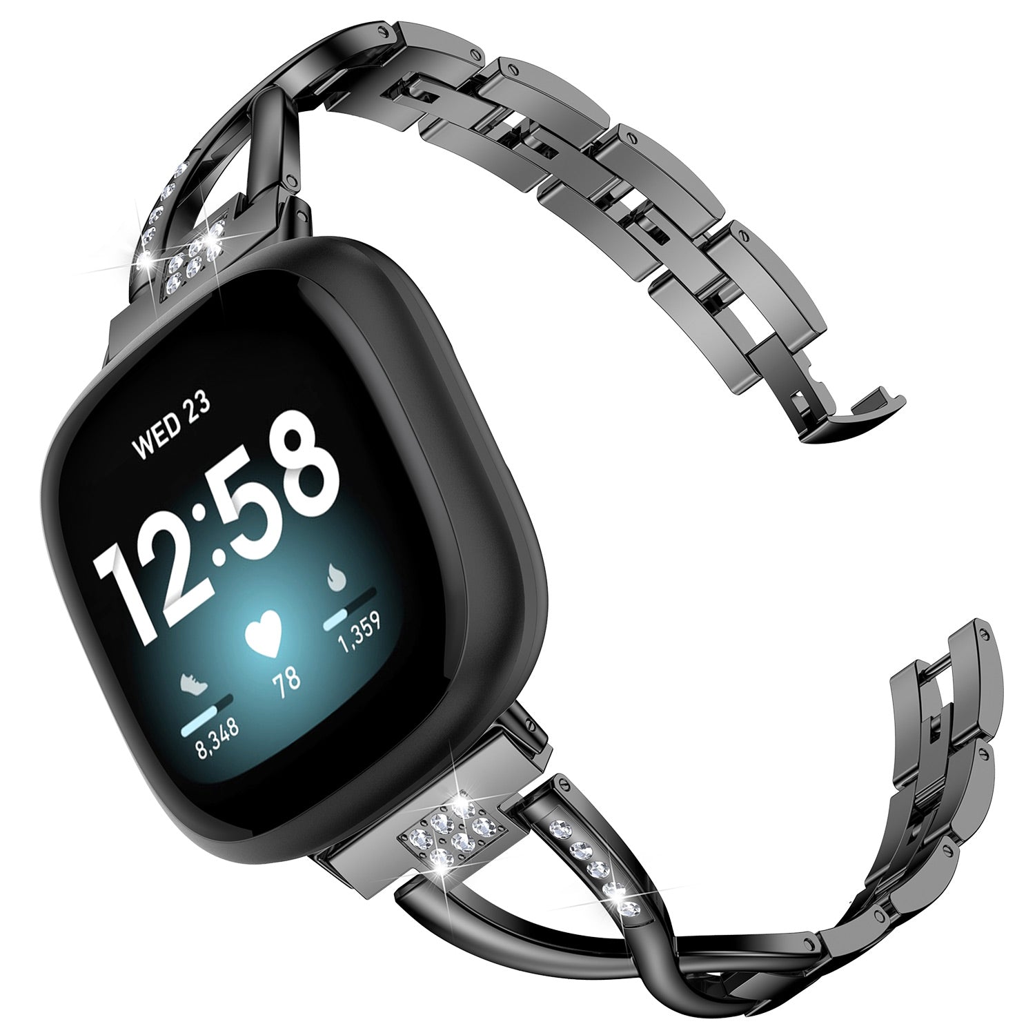 Amazon.com: Fitbit Versa 3/Sense,Infinity Band,Black,Large