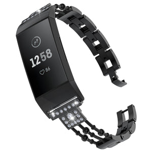 Wearlizer Fitbit Charge 4 Charge 3 Charge 3 SE Bands for Women Slim Metal Dressy Bling Rhinestone