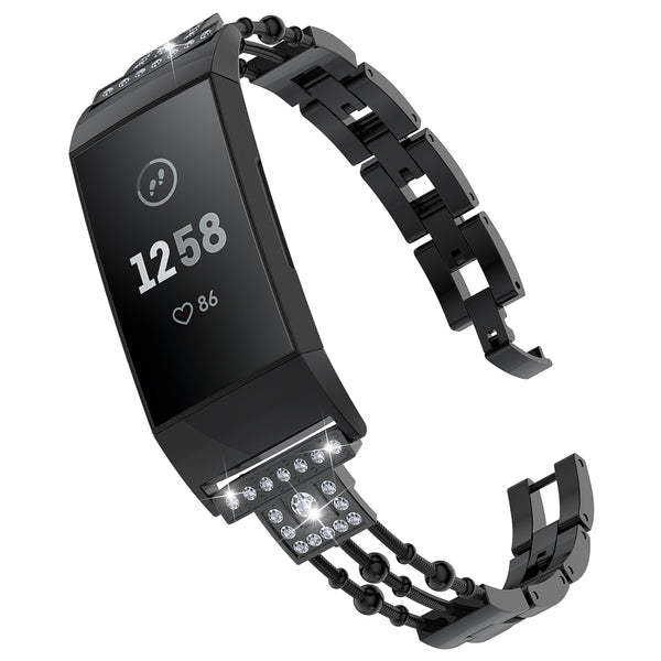 Wearlizer Fitbit Charge 4 Charge 3 Charge 3 SE Bands for Women Slim Metal Dressy Bling Rhinestone