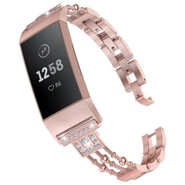 Wearlizer Fitbit Charge 4 Charge 3 Charge 3 SE Bands for Women Slim Metal Dressy Bling Rhinestone