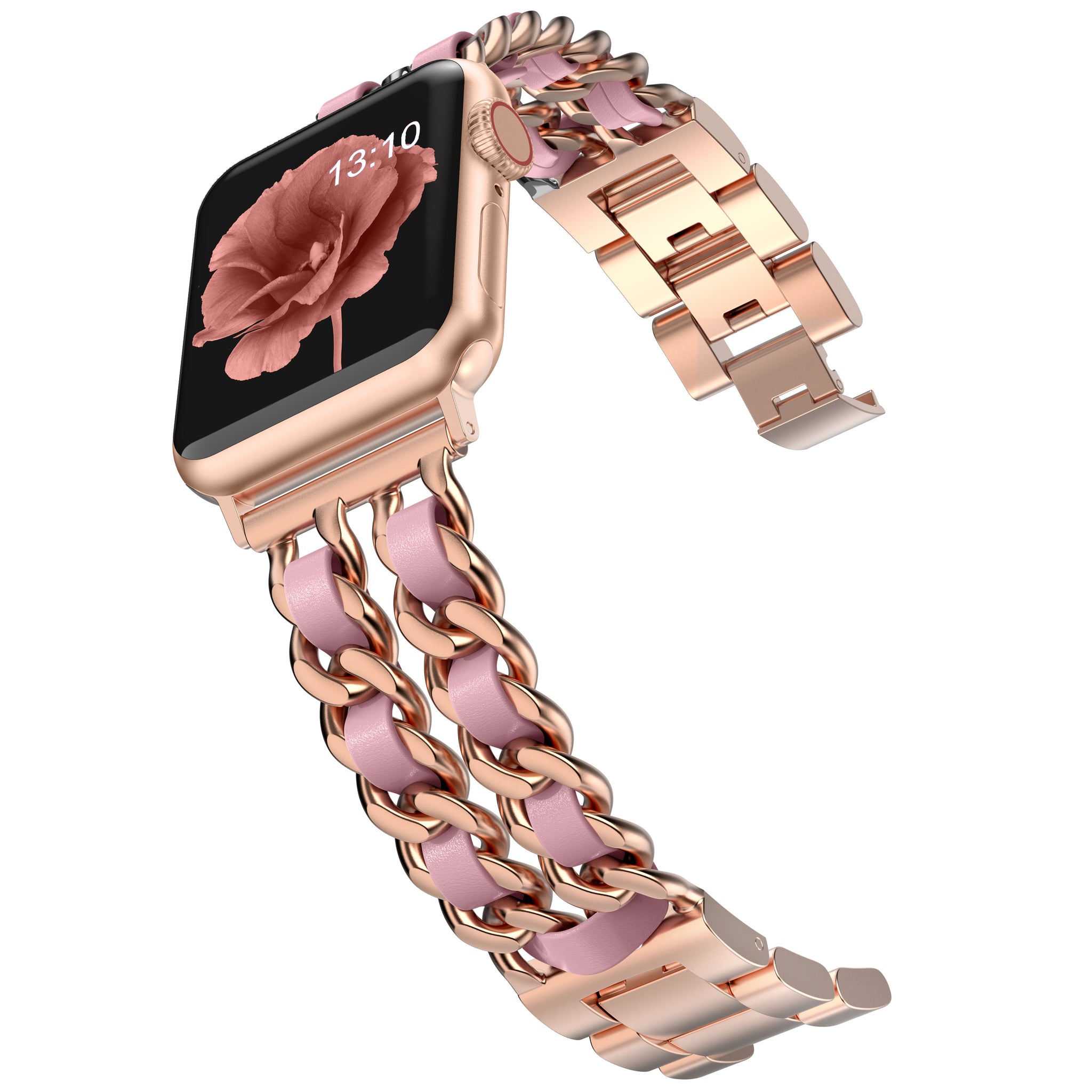 Wearlizer Leather Band Compatible with Apple Watch Band Women 38mm 40mm  41mm , Dressy Leather Strap with D-Shape Metal Buckle for iWatch Bands  Series