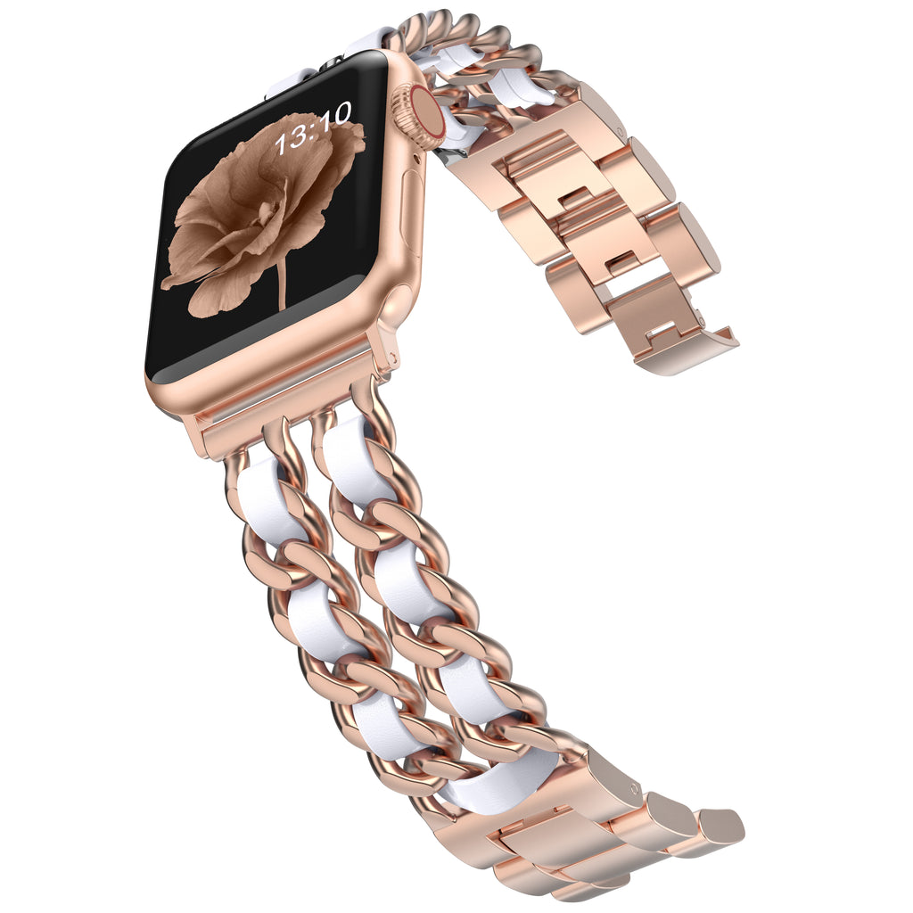 Feminine Apple Watch 9 Band Dainty Rose Gold Apple Watch 9 Strap