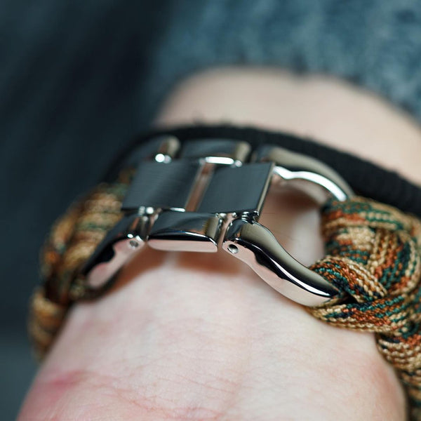 Wearlizer Paracord Watch Band Men Handcrafted Braided Paracord Sport Replacement Strap with Stainless Steel Buckle