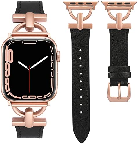 Leather Bands Compatible with Apple Watch Band 38mm~41mm 42mm~49mm,Fallow  Strap Compatible with Apple Watch Apple Watch Series Ultra 8 7 6 5 4 3 2 1  SE Women Men