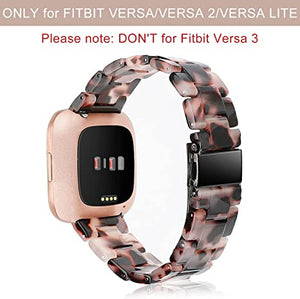Wearlizer Resin and Stainless Steel Compatible with Fitbit Versa/Versa 2 /Versa Lite/Versa SE Bands Women Men, Lightweight Replacement Compatible with Fit bit Versa, Blue