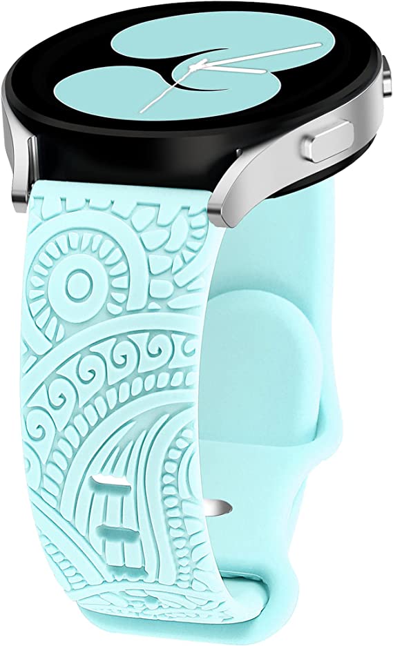 Floral Engraved Silicone Band 20mm Compatible with Samsung  display picture 3