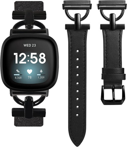 Wearlizer Resina y acero inoxidable compatible con correas Fitbit  Versa/Versa 2/Versa Lite/Versa SE para mujeres y hombres, reemplazo ligero